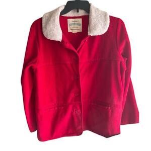 Vintage Stephanie Rogers Red House Coat chore jacket button front pockets sz XL